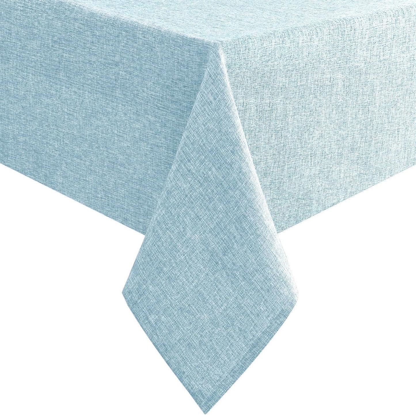 Hiasan Faux Linen Rectangle Tablecloth - Wrinkle and Stain Resistant Washable Table Cloth for Kitchen Dining Room Holiday Table Cover for Dinner, Lux Slate Blue, 52 x 70 Inch