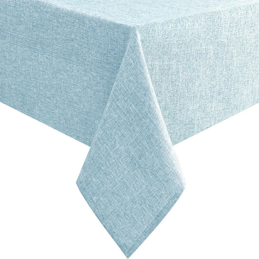 Hiasan Faux Linen Square Tablecloth - Wrinkle and Stain Resistant Washable Table Cloth for Kitchen Dining Room Holiday Table Cover for Dinner, Lux Slate Blue, 30 x 30 Inch