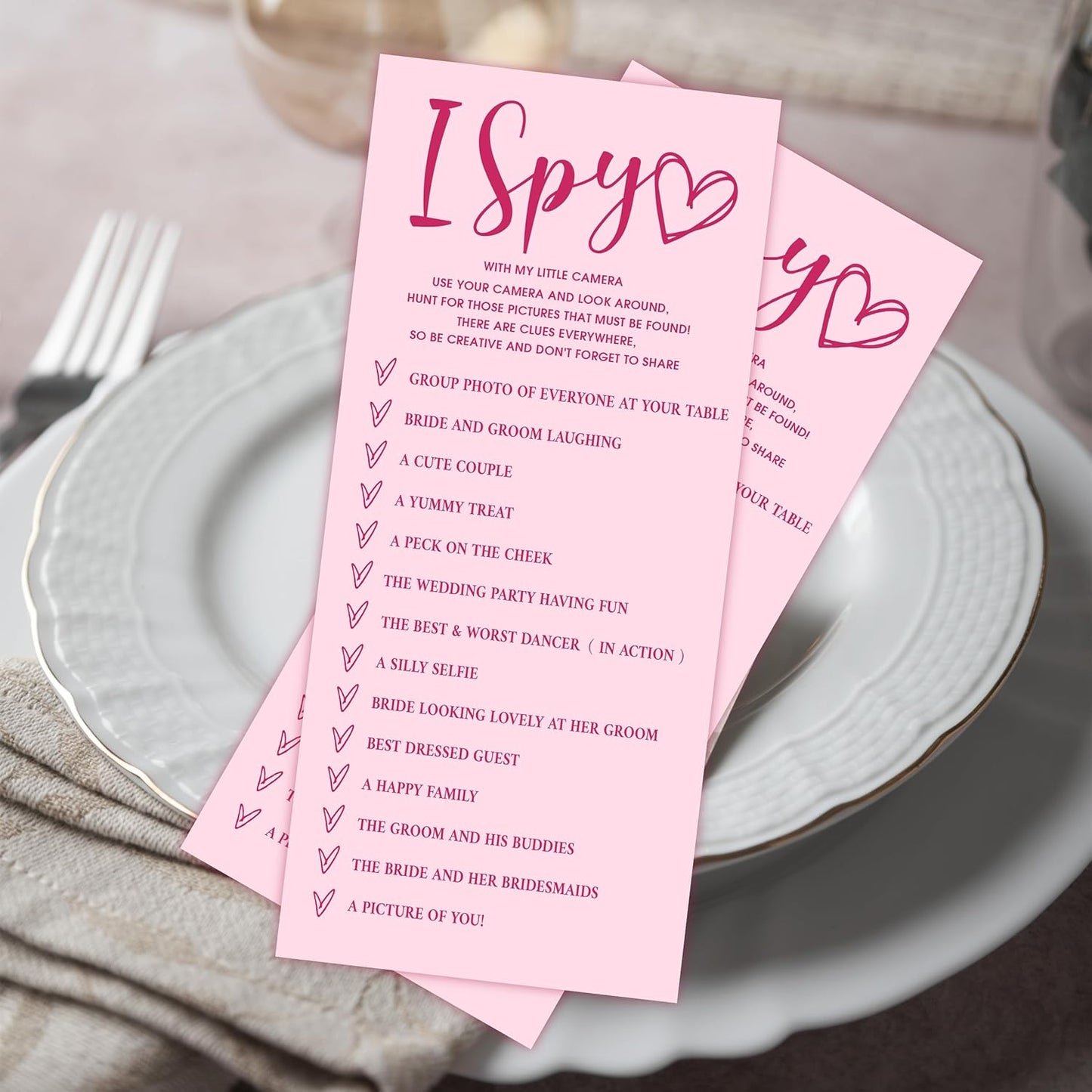 4x9 Inch Wedding Party Games, Bridal Shower Cards, 25 Pink Bridal Shower Games for Wedding Reception, Bachelorette, Engagement Party, Minimalist Guest Interaction Activity Cards-A13