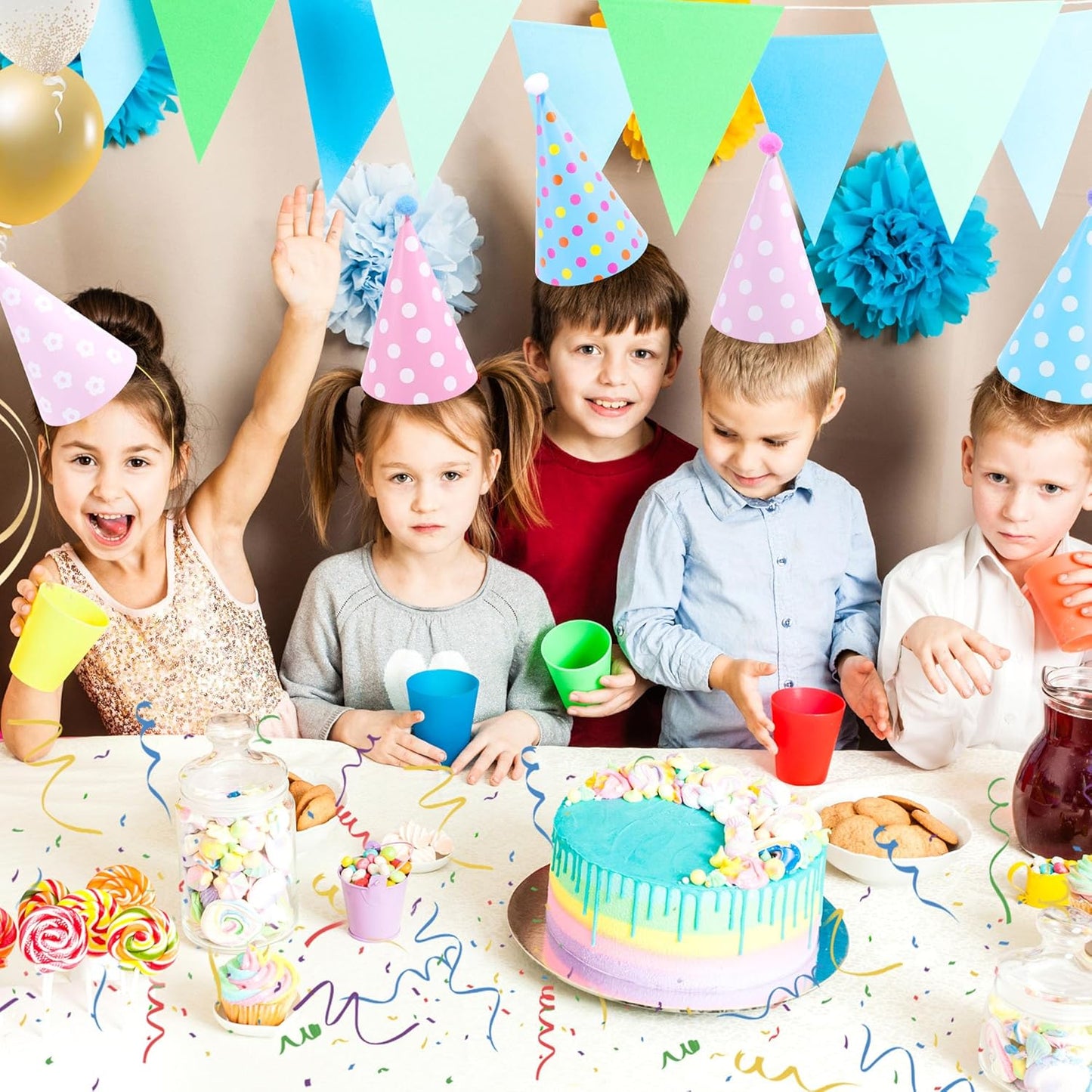 CANREVEL Party Hats for Kids and Adults, Party Headwear, Happy Birthday Hats, Birthday Party Decorations