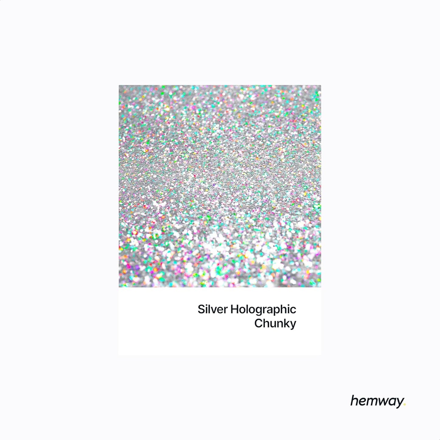 Hemway Biodegradable Glitter Eco Friendly - 100g/3.5oz Bio Cosmetic Safe Sparkle Vegan for Face Eyeshadow Body Hair Festival Makeup Craft - Chunky (1/40" 0.025" 0.6mm) - Silver Holographic