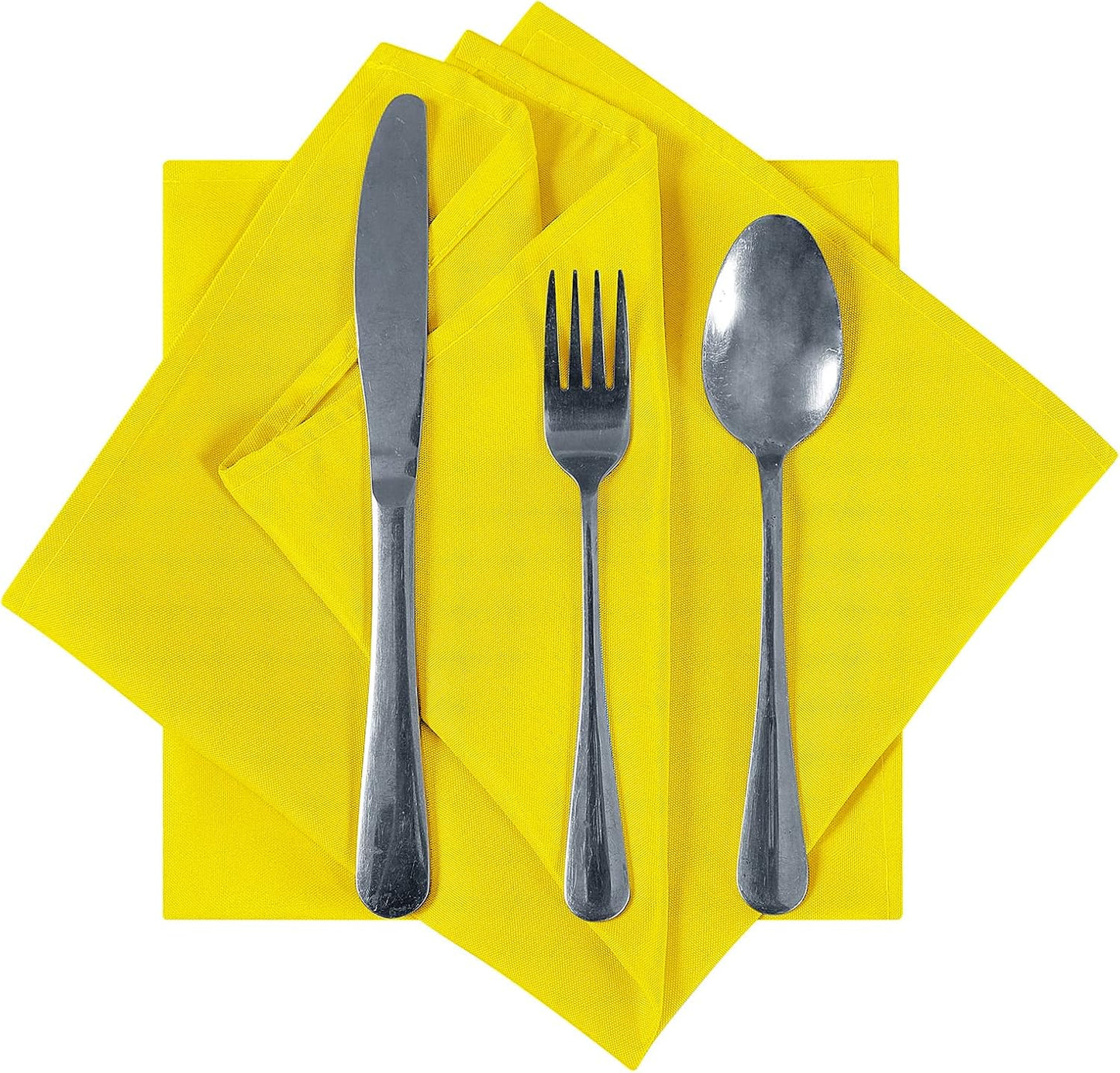 Cloth Napkins 17x17 inch Washable Polyester Dinner Napkins Soft Table Napkins for Wedding Party Dining Banquet(Yellow,100PCS)