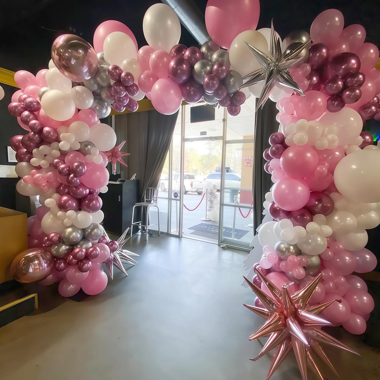 Winter Wonderland Balloons, 60PCS Pink White Snowflakes for Ice Wonderland Christmas Baby Shower Princess Theme Birthday Party Decorations Supplies