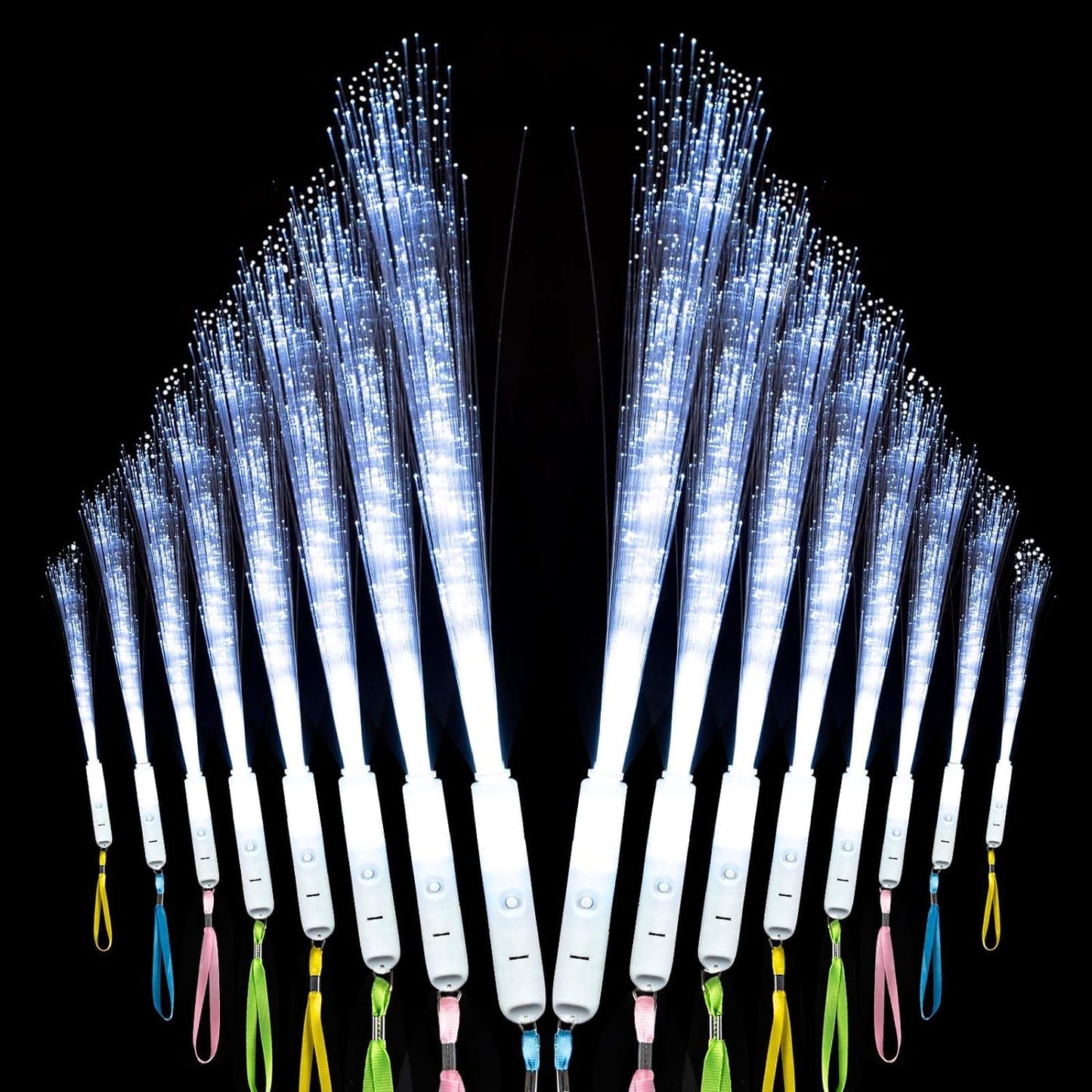 25 Pcs White Fiber Optic Wands,3 Models Wedding Sparklers,Glow Sticks Light up Sticks Led Light Wands Fit Wedding Bridal Shower Birthday Valentine's Day