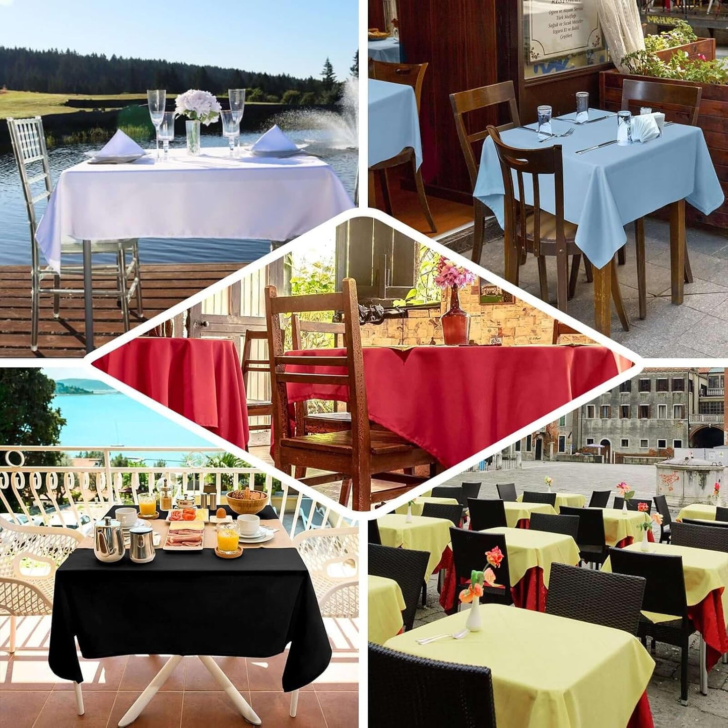 Efavormart 54x54 Dusty Rose Wholesale Linens Seamless Polyester Square Linen Tablecloth for Wedding Banquet Party Restaurant