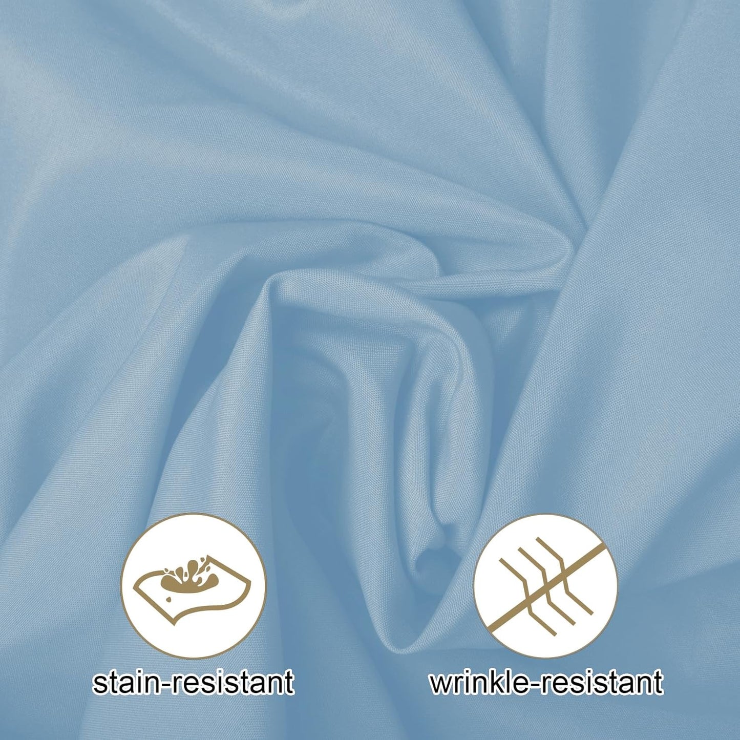 Ascoza 2pack 90x156 Inch Blue Mist Rectangular Tablecloth 8 Feet Table Cloth in Polyester Fabric for Wedding/Banquet/Restaurant/Parties
