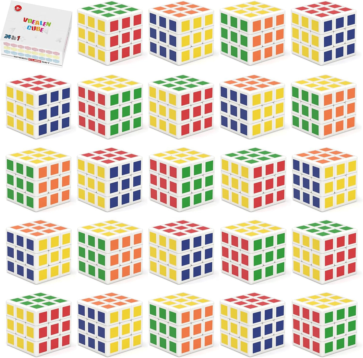 Vdealen 24 Pack Mini Cube Puzzle Party Favors for Kids, 1.18in 3x3 Magic Cube School Rewards & Classroom Prize for Students, Birthday Party Favors Easter Christmas Stocking Stuffers Gifts for Kids