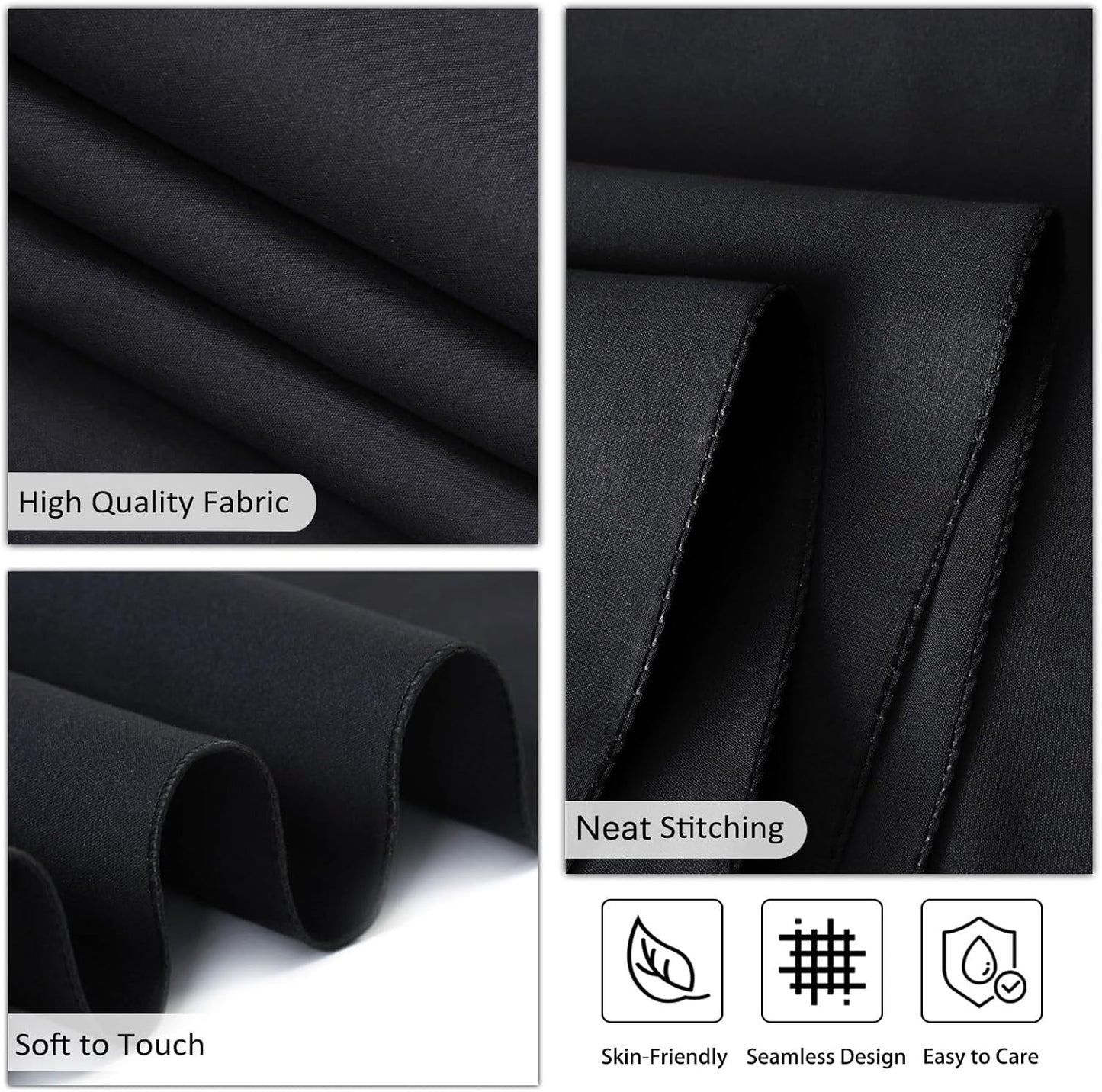 8 Pack Black Round Tablecloth 108 Inch Black Table Cloth Stain and Wrinkle Resistant Round Tablecloths Reusable and Washable Polyester Fabric Table Covers for Buffet Wedding Party and Banquet