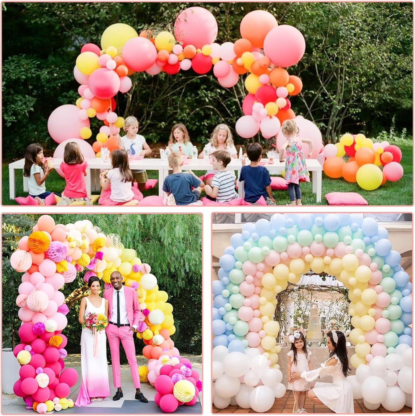 Paready Black Balloon Arch Stand Kit, Adjustable Balloon Arch Stands for Floor Garden Arbors, Balloons Arch Kit with Base Support Backdrop for Birthday Wedding Baby Shower Graduation Arbors Photo