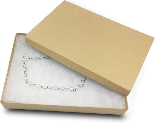 TheDisplayGuys - 25-Pack #53 Kraft Paper Cardboard Gift Boxes/Jewelry Cases w. Cotton Padding & Lid - Kraft Brown - (5.4" x 3.9" x 1.0")