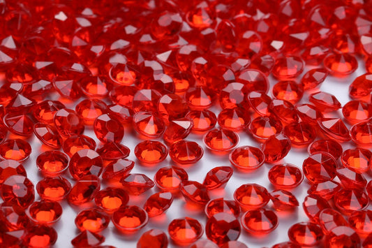 2000 pcs/Pack Wedding Table Scatter Confetti Crystals Acrylic Diamonds 8 mm Rhinestones for Wedding, Bridal Shower, Vase Beads Decorations (8mm, red)
