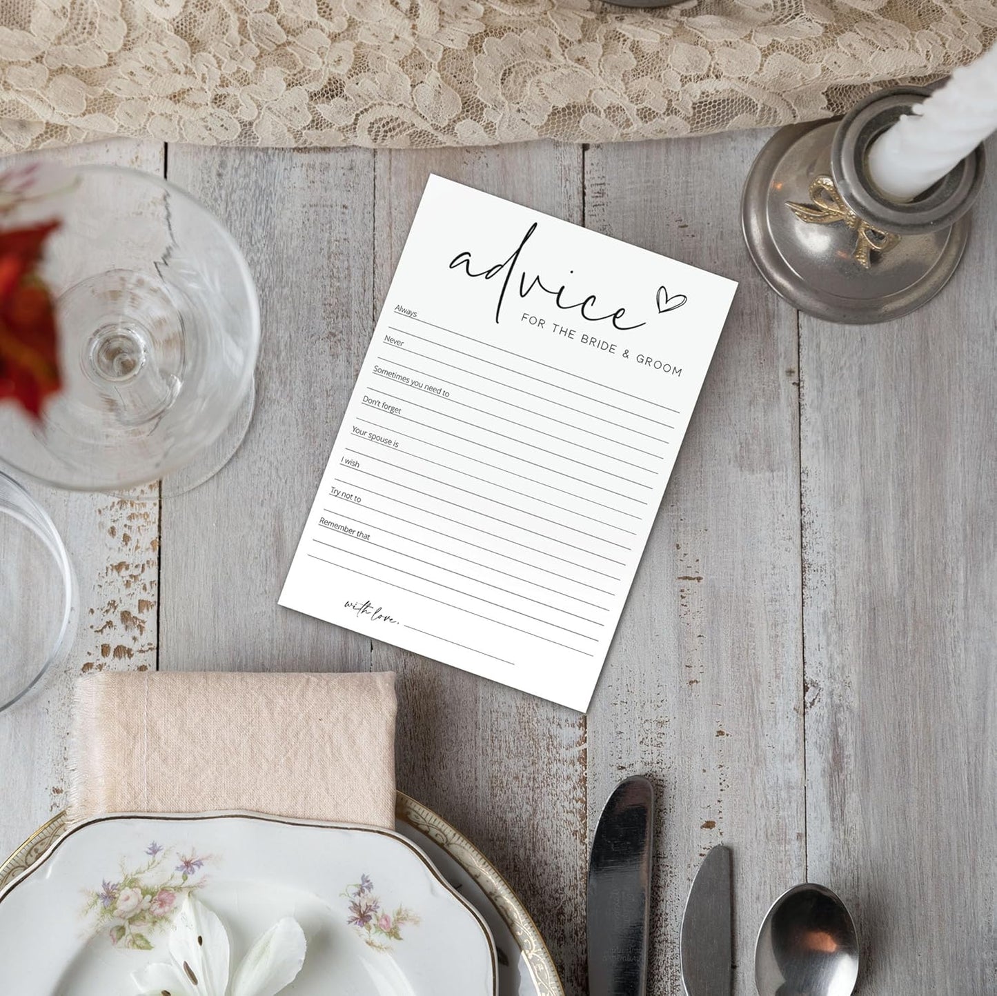 Bridal Shower Games, Advice for The Newlyweds, 25Pcs Minimalist White Double-Sided Bridal Game Cards, Wedding Shower Games for Guests, Engagement Bachelorette Party Supplies - A22