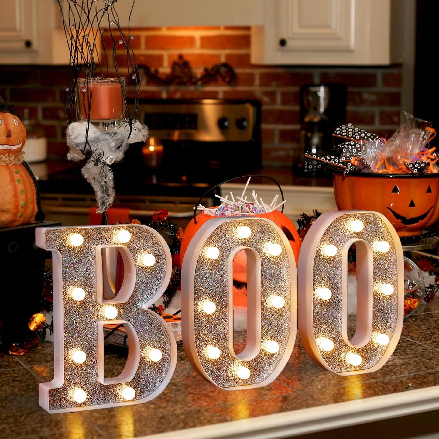 Marquee Light Up Letters, Glitter Silver LED Letter Lights Battery Powered Alphabet Letter Sign for Night Light Wedding Birthday Party Cafe Bar Decoration Girls Room Decor - Y