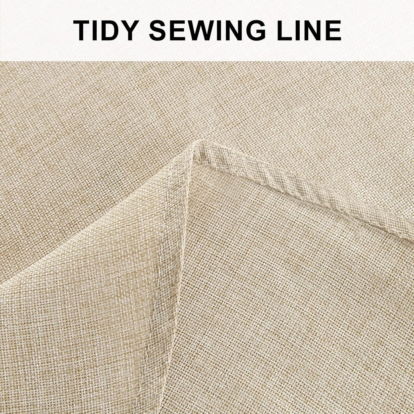 Hiasan Round Linen Tablecloth 30 Inch - Wrinkle and Stain Resistant Washable Polyester Fabric Table Cloth for Dining Room Kitchen Party, Beige