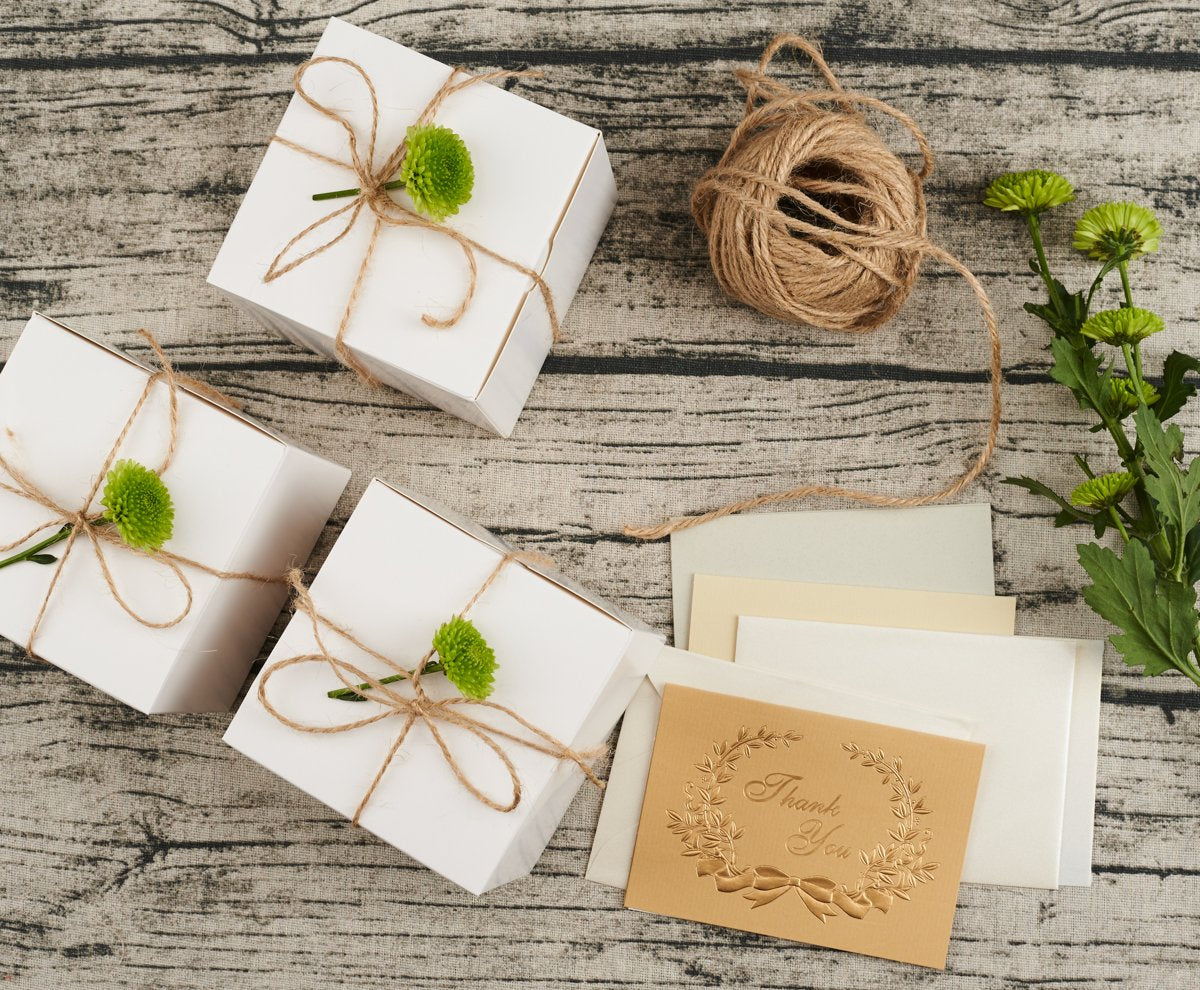 MESHA Small White Gift Boxes 4x4x4'' 100 Pack, Gift Box with Lids for Bridesmaid Gifts, Groomsmen, Godmother, Wedding & Party Favor, Bridal Shower