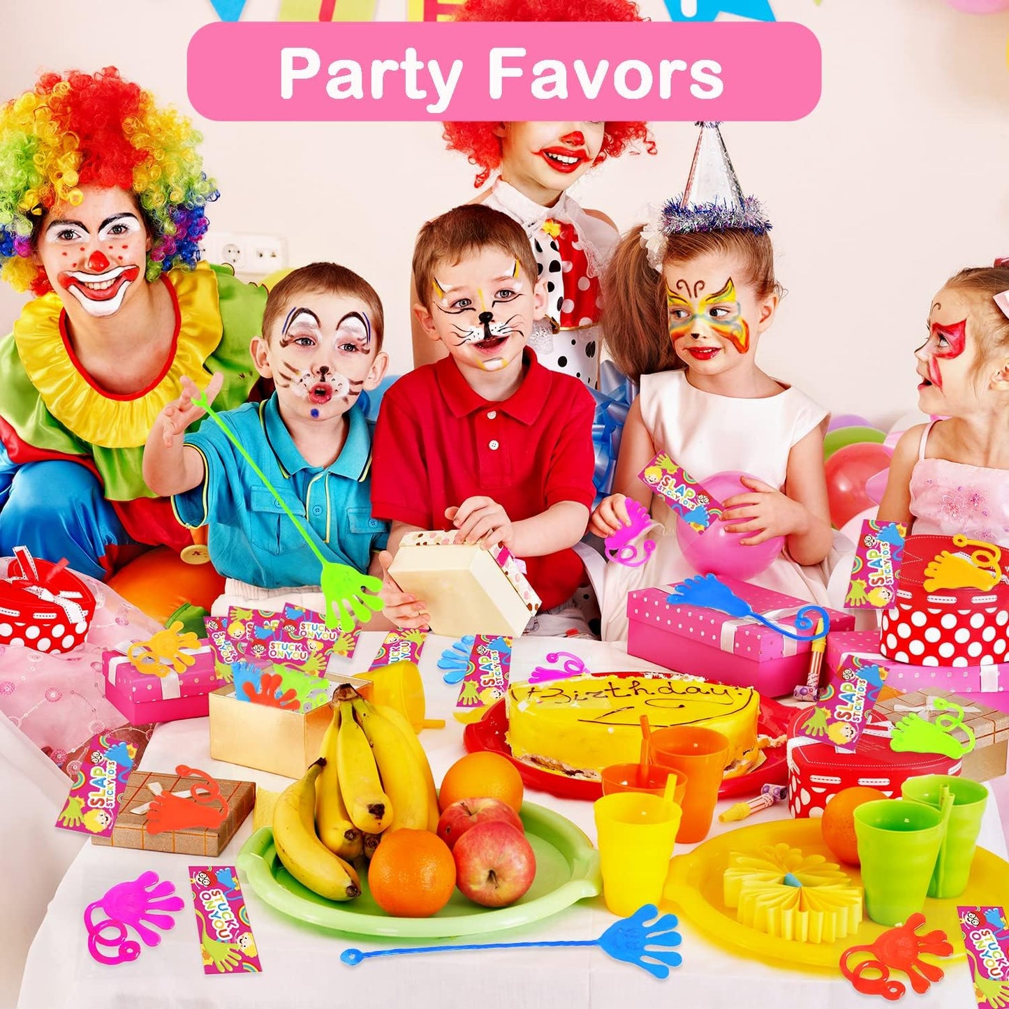 Large Sticky Hands Bulk Party Favors Supplies Toy Gifts for Kids (100 PCS), Halloween Goodie Bag Stuffer Fillers for Toddlers,Class Non Candy Treats Prizes Pinata Parade Throw Giveaways for Boys Girls