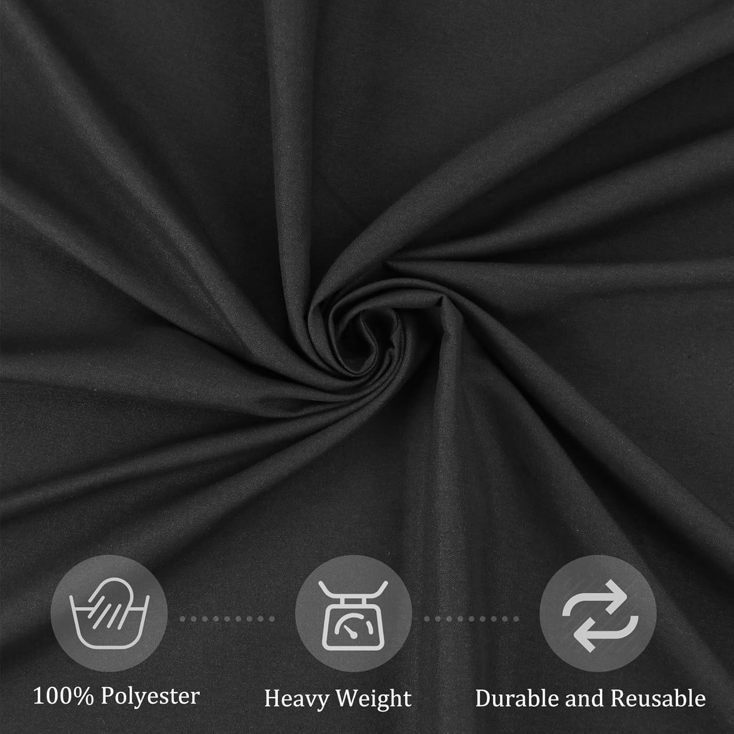 Fivenl 8 Pack Round Tablecloth 90 Inch Round Table Covers Bulk Washable Polyester Fabric Round Table Clothes for Wedding Party Reception Banquet Buffet Restaurant (Black, 90 Inch)