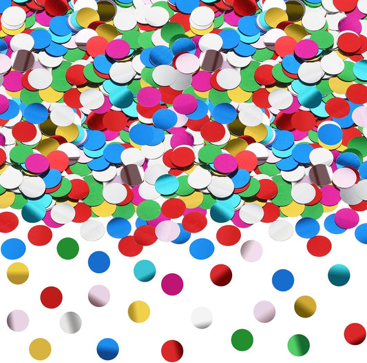 MARFOREVER Multicolor Foil Confetti, Glitter Round Confetti Rainbow Circle Dots Birthday Table Scatter Sequin Sprinkles for Party Wedding Bachelorette Baby Shower Festival Supplies