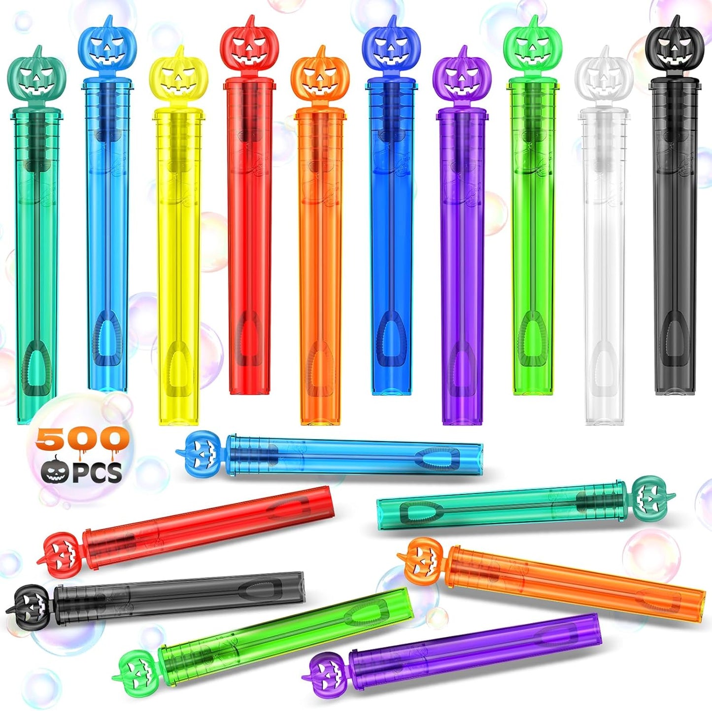 SpringFlower Halloween Party Favor for Kids, Halloween Mini Bubble Wands for Trick Or Treating, Halloween Goodie Bag Fillers, 500 Pack