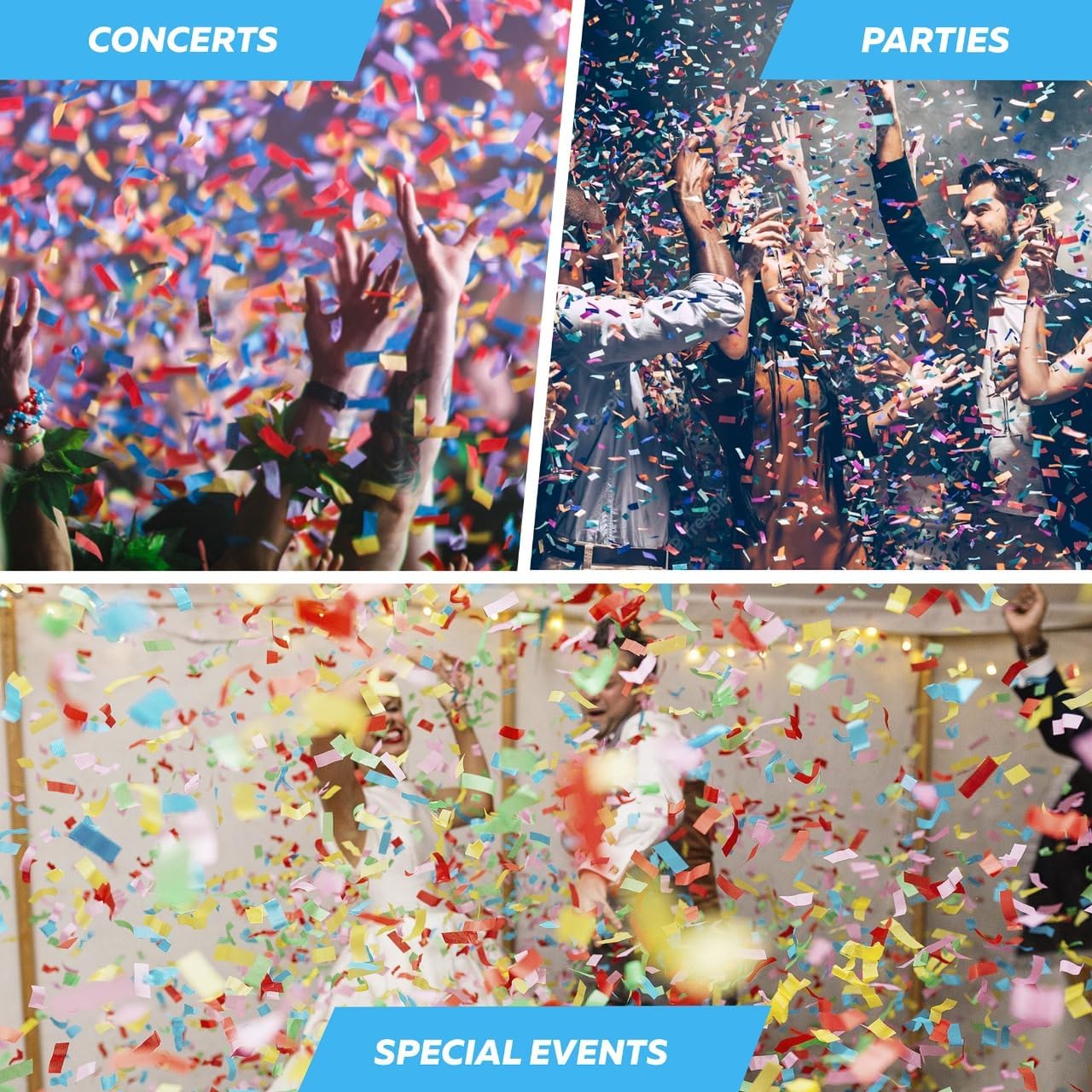 Red & Gold Confetti Paper - BULK 2.2lbs | 1kg, Biodegradable Tissue Paper, Rainbow Light Weight, Non-Staining Paper, for Events, Crafts, Decorations