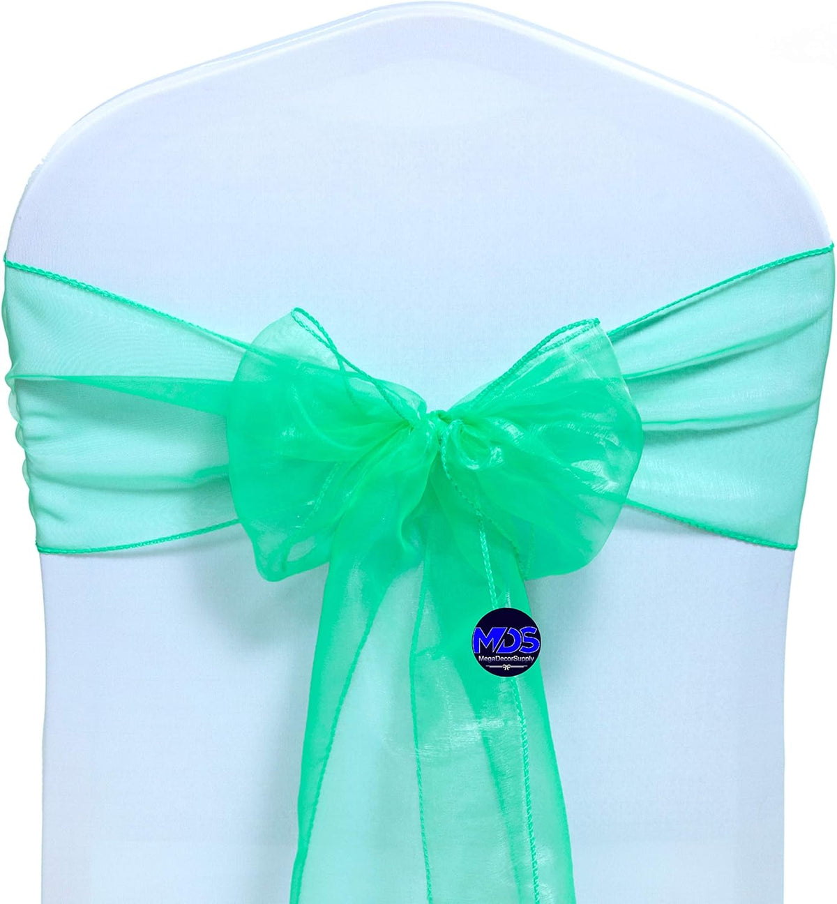 MDS Pack of 150 PCS Organza Chair Sashes Wider Dining Chair Bows Ribbon Tie Back for Wedding Party Birthday Bridal Shower Reception Event Banquet Home Chair Cover Decoration - Mint