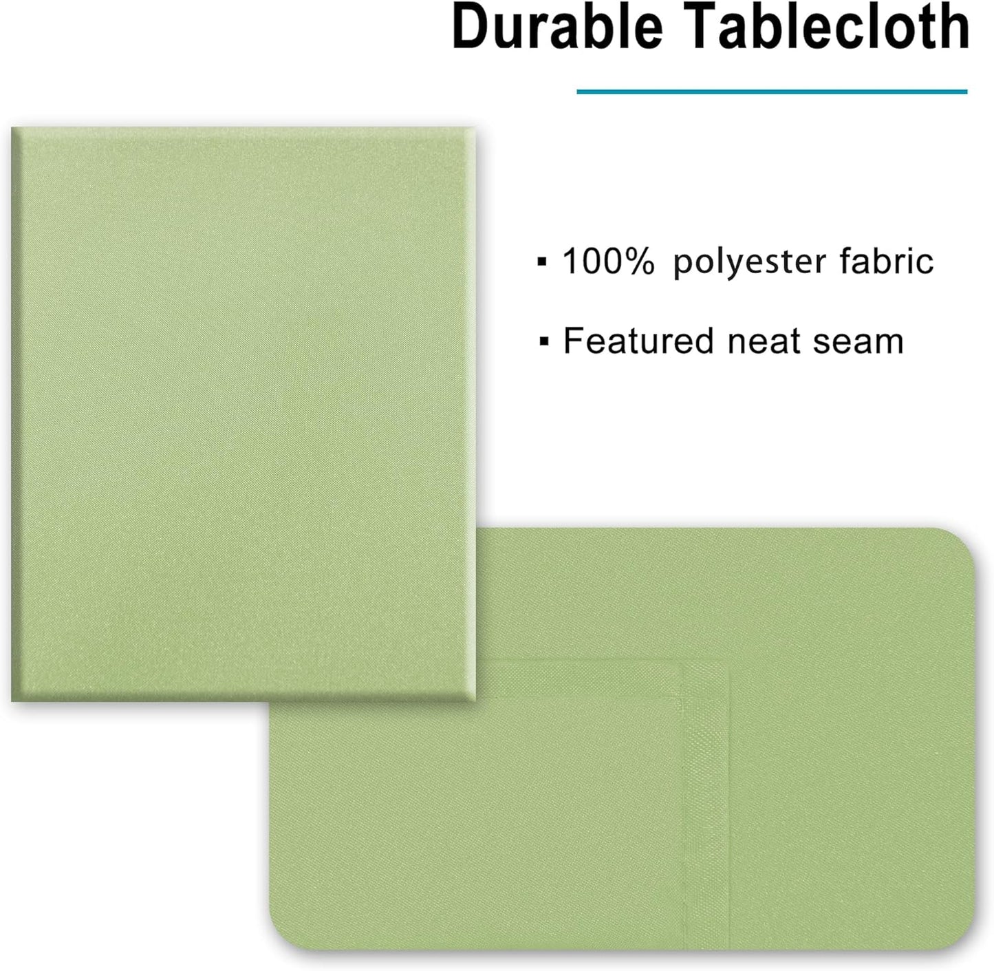 Hiasan Light Sage Square Tablecloth - Waterproof and Spillproof Restaurant Washable Polyester Table Cloth for Dining Room, 54 x 54 Inch