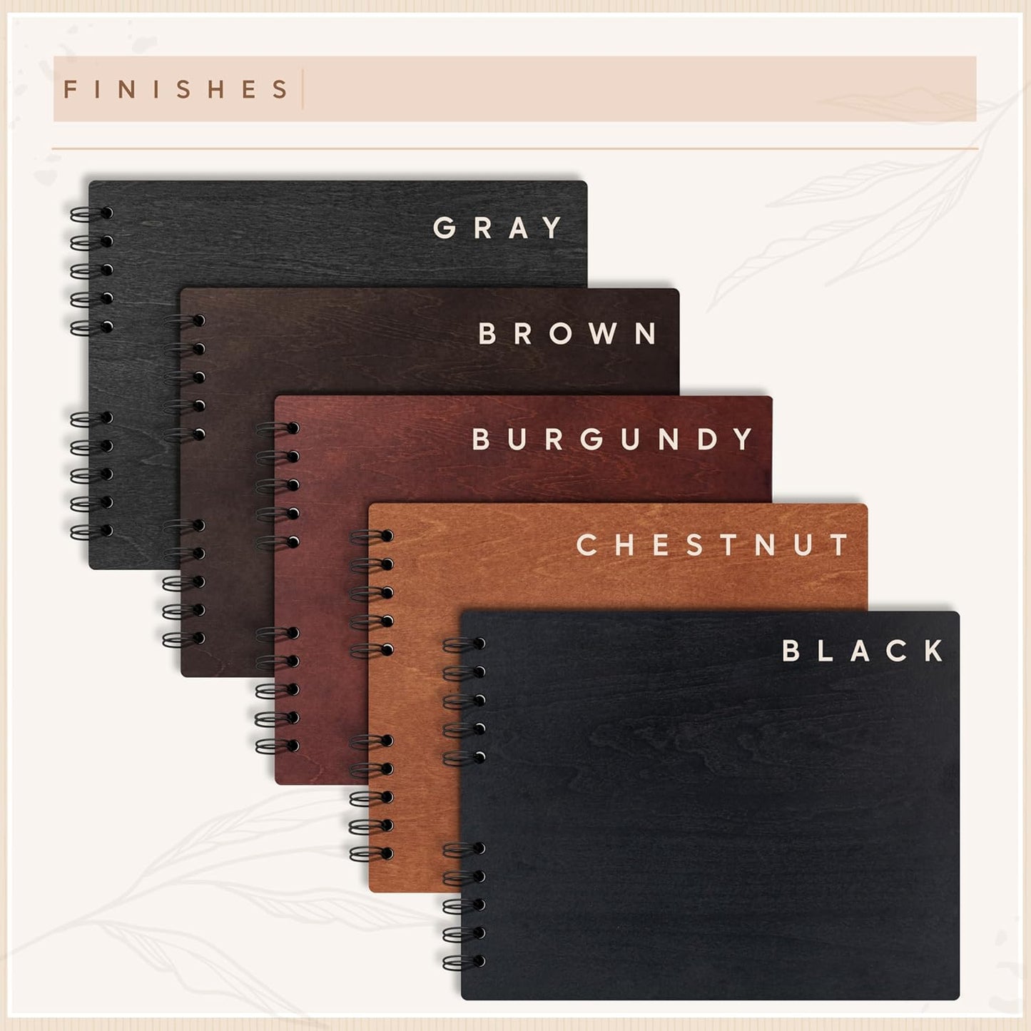 Personalized Wood Wedding Guest Book - 5 Colors/Finishings, 2 Sizes, 12 Designs - Wood Wedding Decorations, Guest Book Signs for Wedding Reception (DESIGN 12)