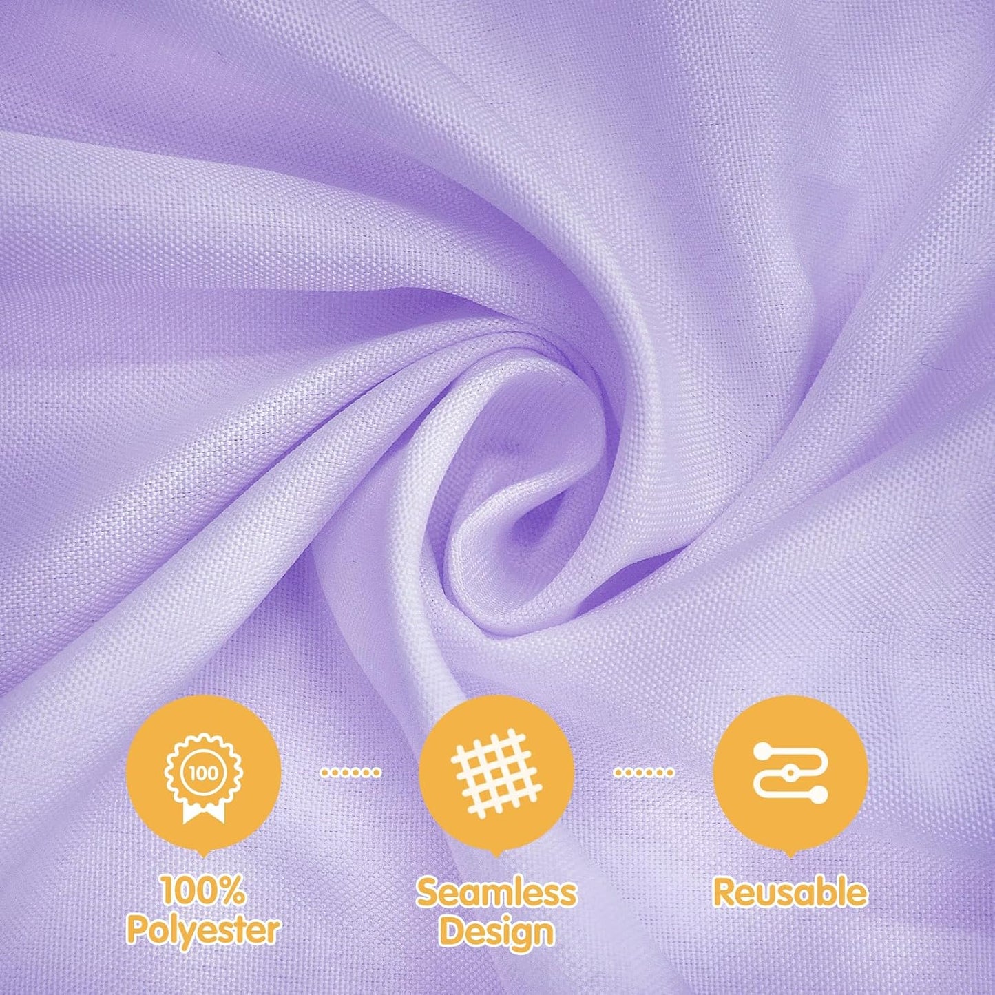 BRILLMAX 4 Pack Lavender Tablecloths for 8 Foot Rectangle Tables 90 x 156 Inch - 8ft Rectangular Bulk Linen Polyester Fabric Washable Cloth Cover for Wedding Reception Banquet Birthday Party
