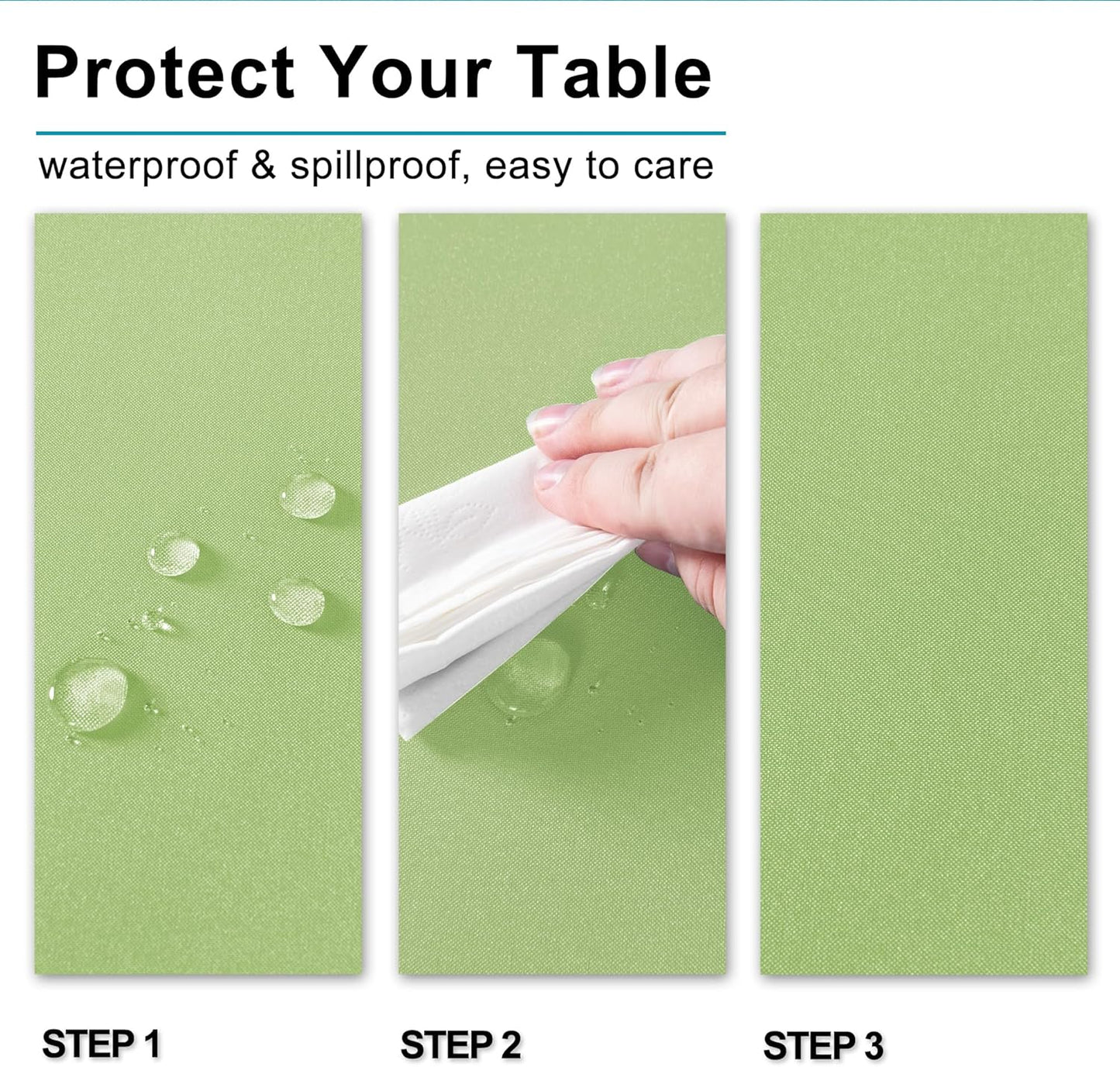Hiasan Light Sage Rectangle Tablecloth - Waterproof & Wrinkle Resistant Washable Fabric Table Cloth for Dining Party 30 x 60 Inch