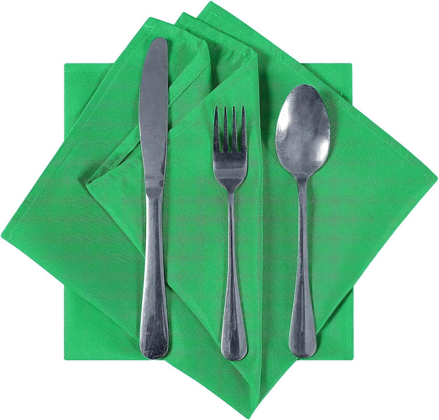 Cupuamon Cloth Napkins 17x17 inch Washable Polyester Dinner Napkins Soft Table Napkins for Wedding Party Dining Banquet(Emerald,100PCS)