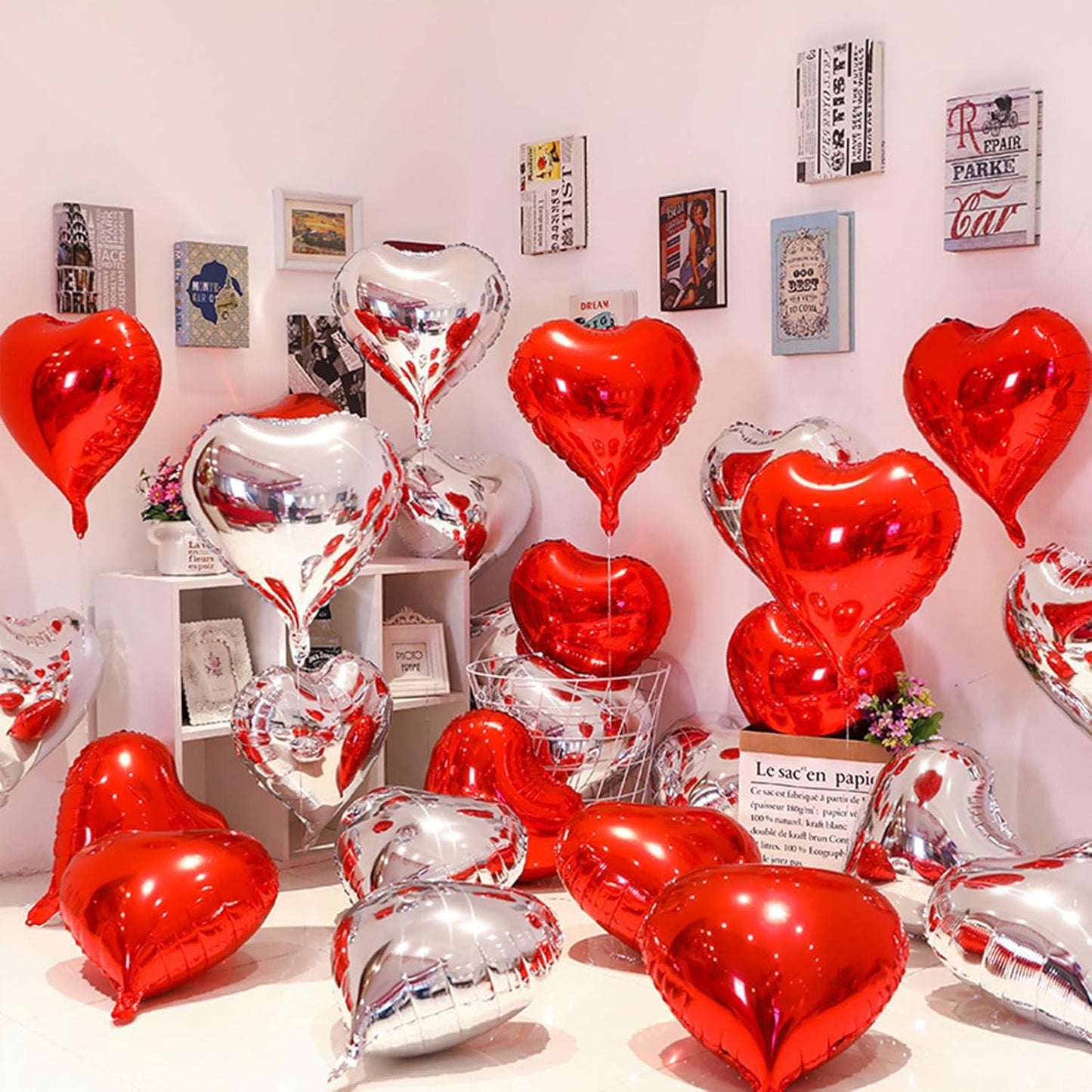 Red Heart Ballloons,18 Inch Bright R Foil Love Heart Shaped Balloons 12Pcs Red love balloon for Anniversary Wedding Birthday Party Baby Shower Valentines Day Decorations(12Pcs)