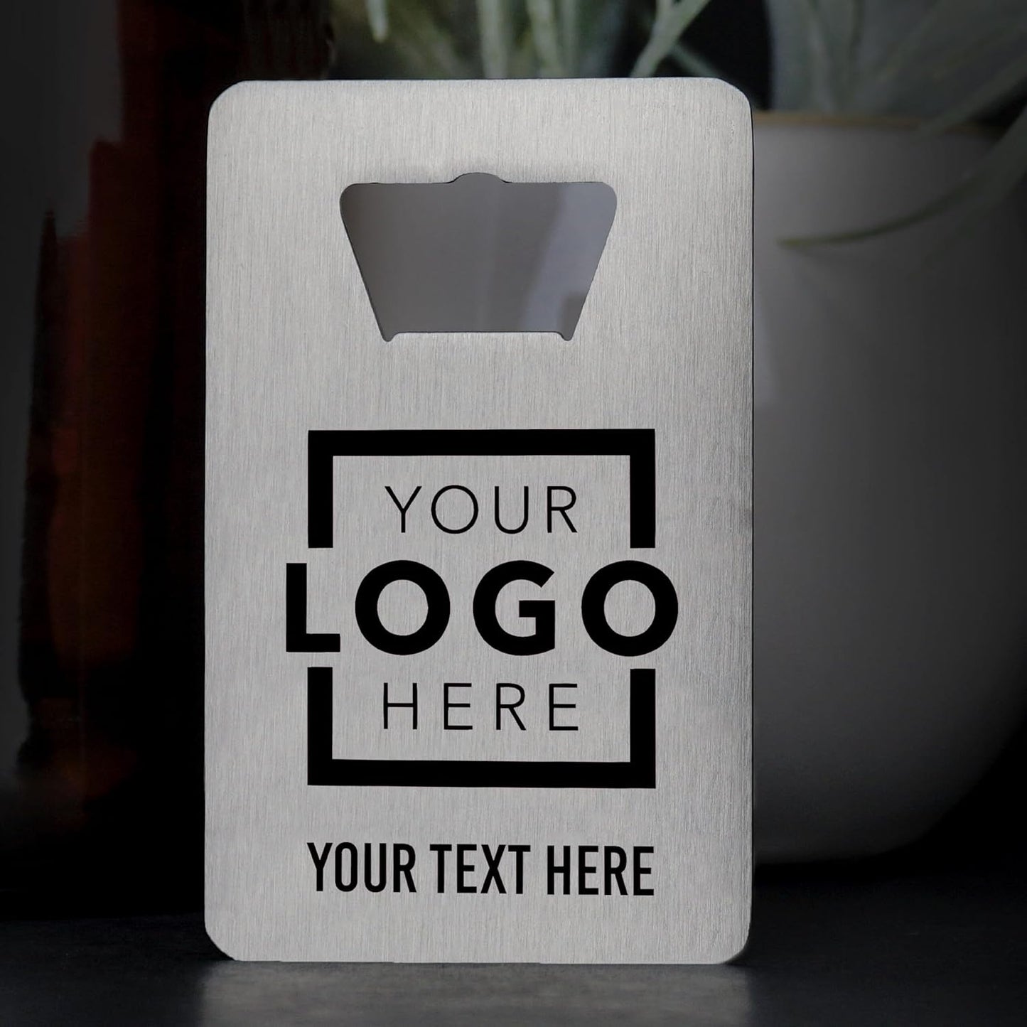Custom Metal Bottle Opener Business Cards (Stainless Steel, 200 pcs) - 2 Business Days Personalized Stainless Steel Bottle Opener With Your Logo Printed 1.5mm Thick