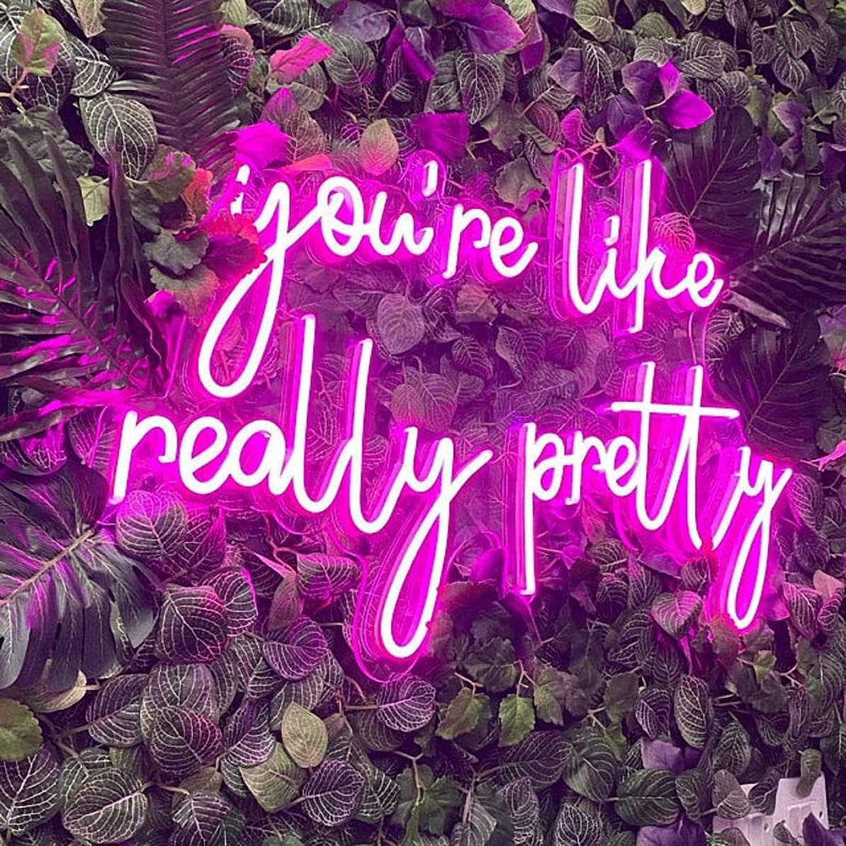 Ulalaza LED Neon Sign Night Light for Wall Party Décor Bedroom Room Bar Wedding Home Birthday Art Decoration Christmas with USB Chain Light modulator 5v (lets party blue)