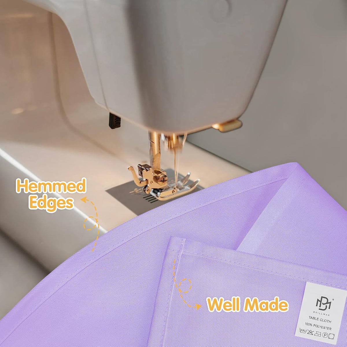 BRILLMAX 8 Pack Lavender Tablecloths for 8 Foot Rectangle Tables 60 x 126 Inch - 8ft Rectangular Bulk Linen Polyester Fabric Washable Cloth Cover for Wedding Reception Banquet Birthday Party