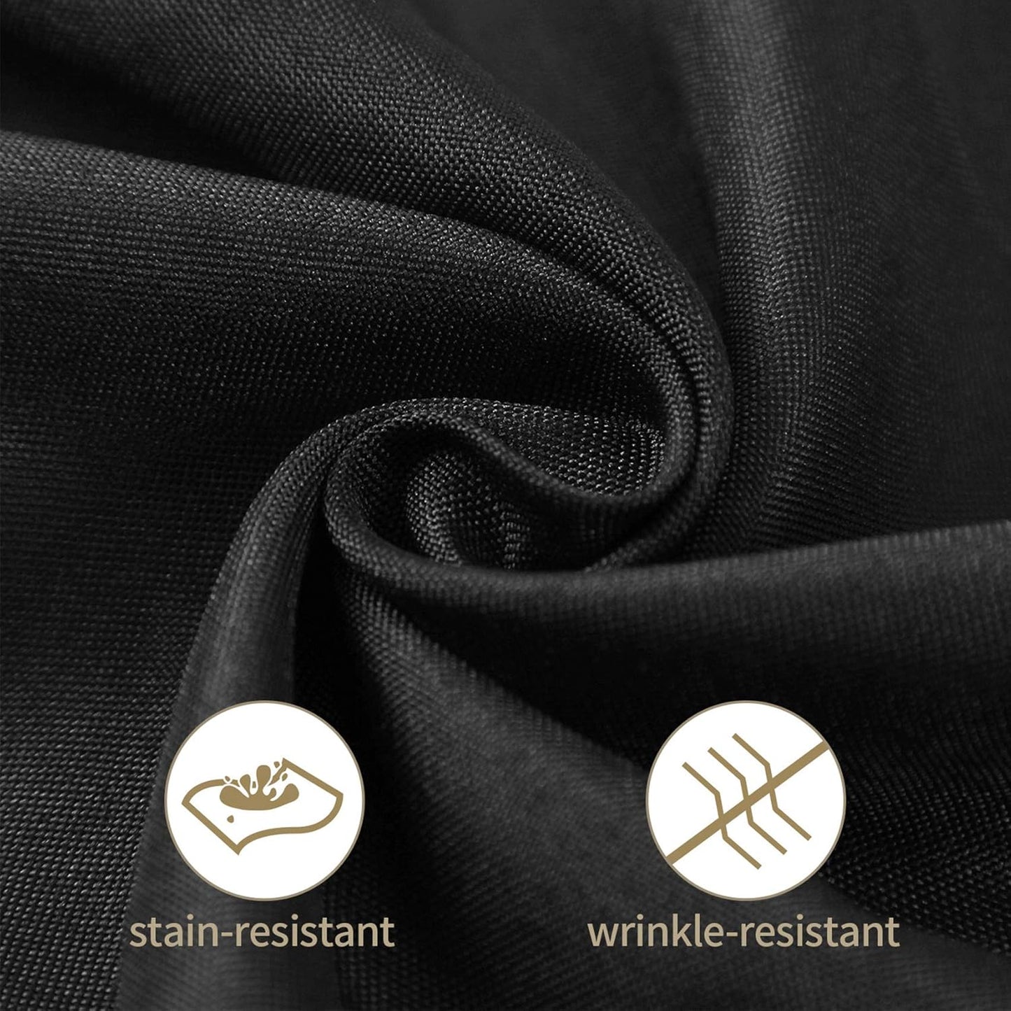 Ascoza 2pack 90x132 Inch Black Rectangular Tablecloth 8 Feet Table Cloth in Polyester Fabric for Wedding/Banquet/Restaurant/Parties