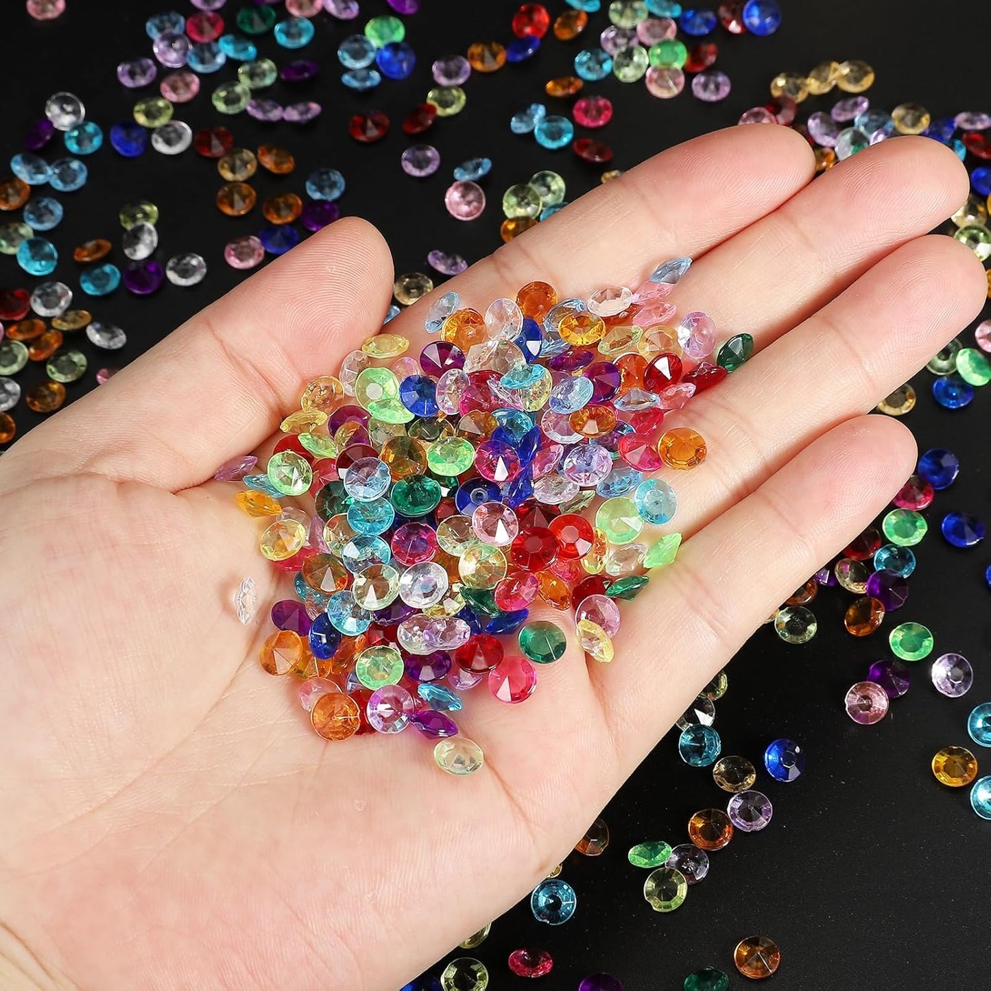 PATIKIL 4000 Pcs Wedding Table Scatter Confetti Crystals 6mm Acrylic Diamonds Vase Fillers Gems for Table Centerpiece Decorations Party Vase Beads, Light Yellow