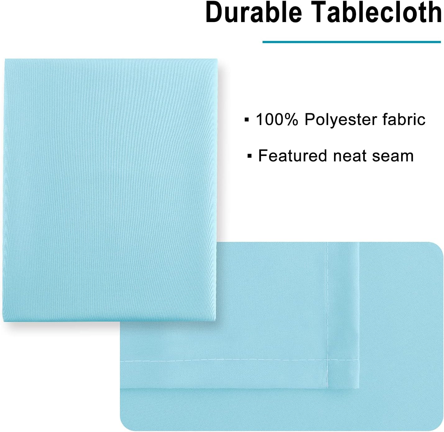 Hiasan Square Tablecloth - Spillproof and Waterproof Washable Table Cloth for Dining Room Kitchen Birthday Party, 54 x 54 Inch, Sky Blue