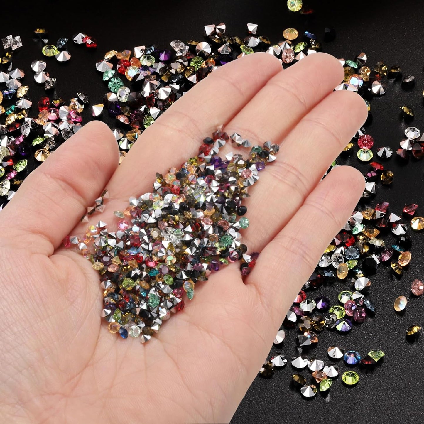 PATIKIL 14000Pcs Wedding Table Scatter Confetti Crystals 3mm Acrylic Diamonds Vase Fillers Gems for Table Centerpiece Decorations Bridal Shower Party, Dark Blue AB