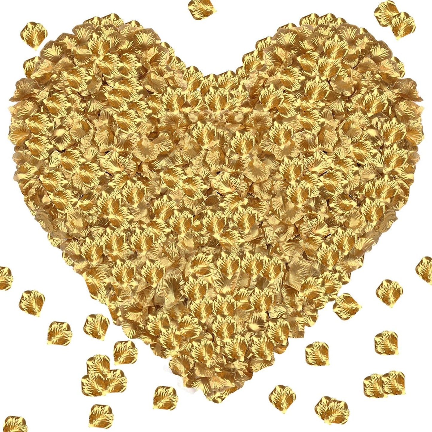 1000Pieces Rose Petals, Artificial Flower Petals Fake Rose Petals for Romantic Night,Wedding,Proposal Anniversary Flower Decorations(Gold Color)