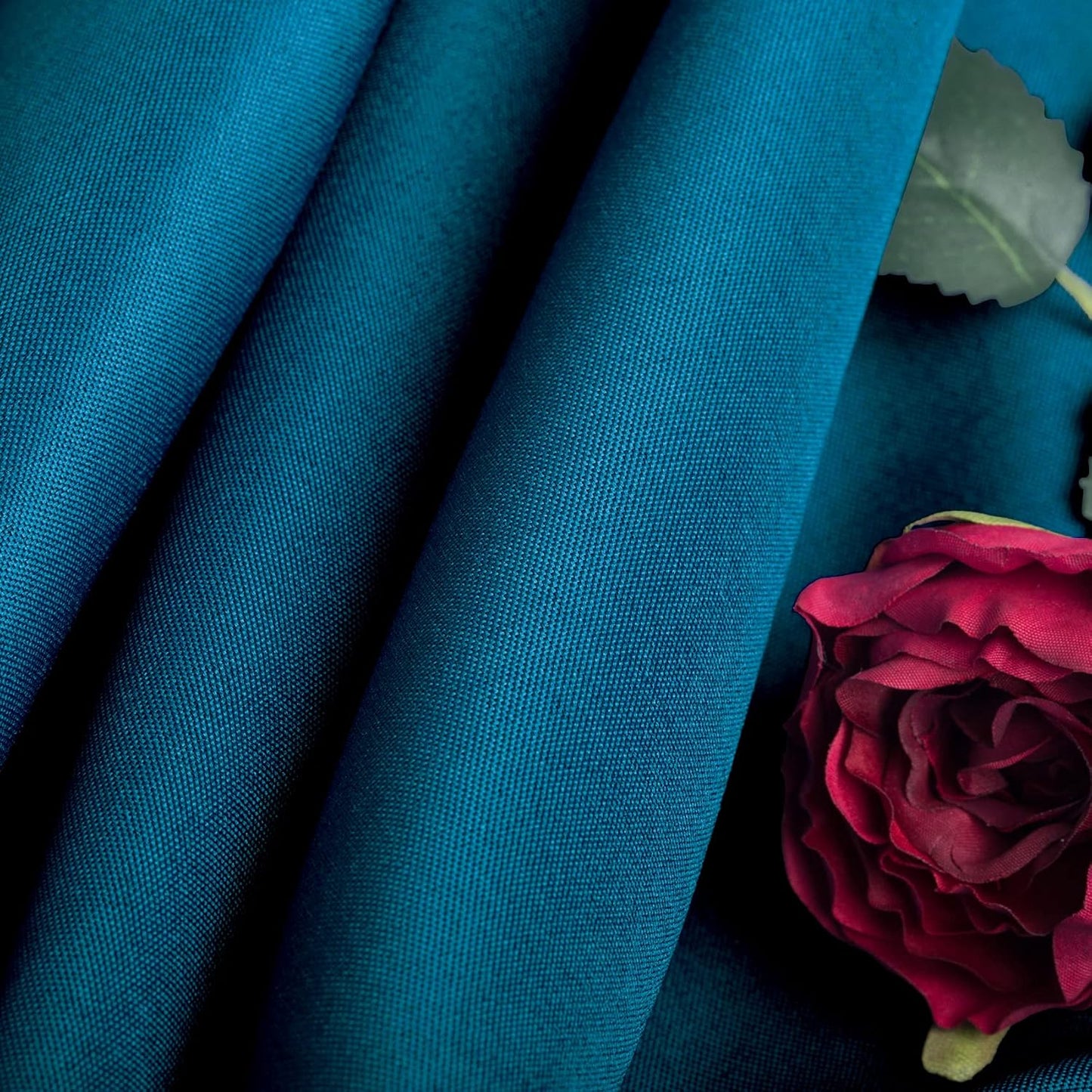 Ascoza 2pack 120 Inch Peacock Blue Round Tablecloth in Washable Polyester Fabric for Wedding/Banquet/Restaurant/Parties…