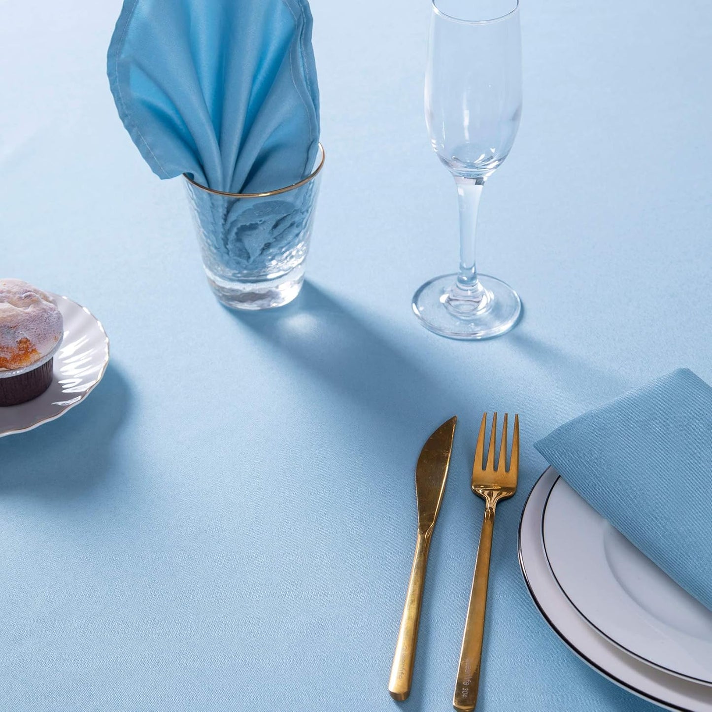 70 inch Round Tablecloth Washable Polyester Table Cloth Decorative Table Cover for Wedding Party Dining Banquet（70 inch,Blue Mist）