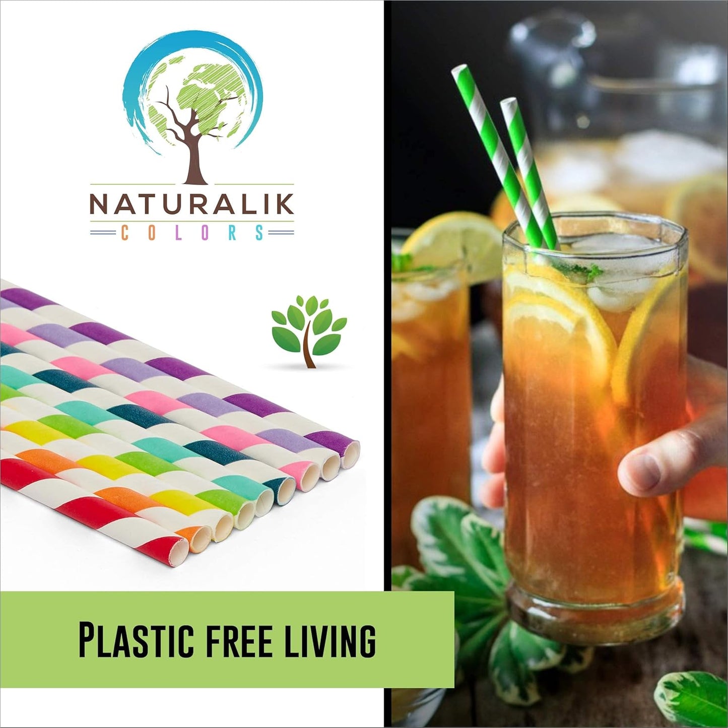 300-Pack Multi-Color Extra Durable Paper Straws - Biodegradable Premium Paper Straws for Juices, Restaurants and Party Decorations, 7.7" (Multicolor, 300)
