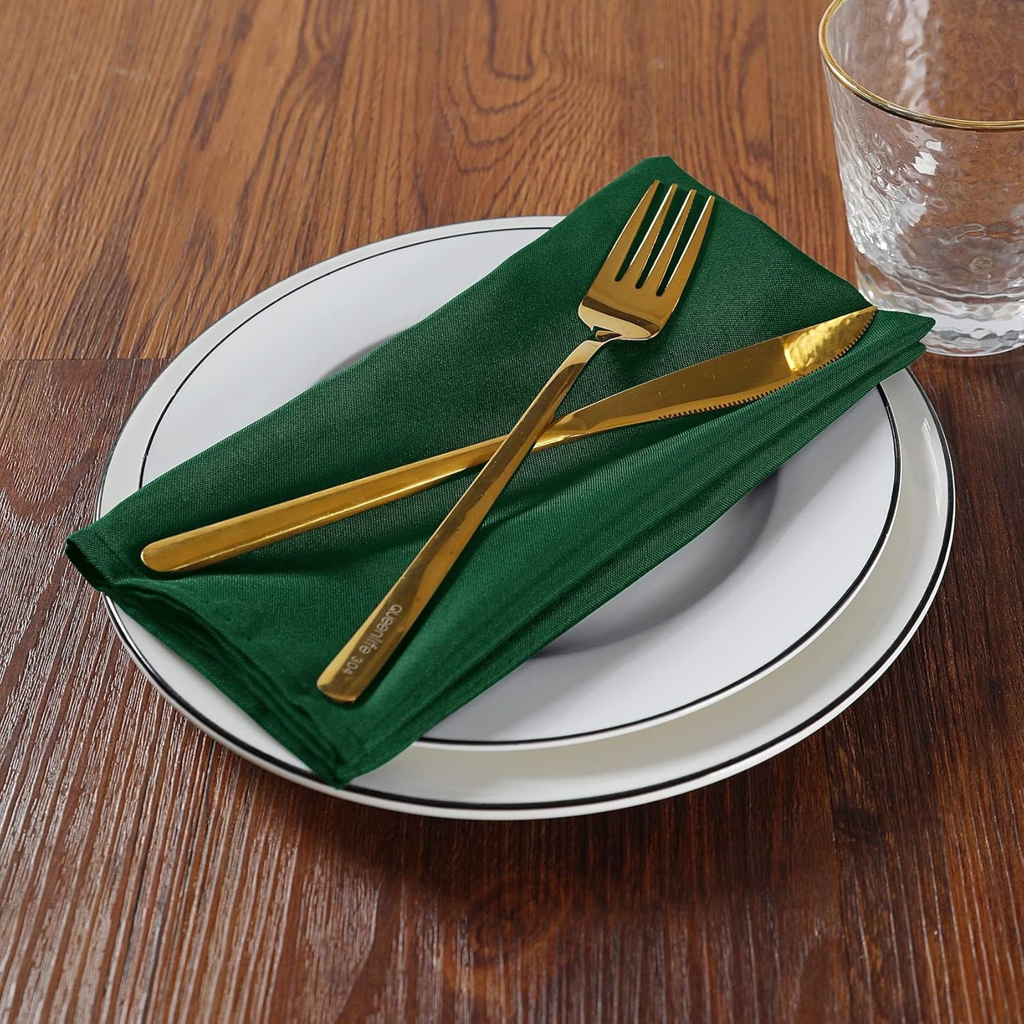 Cloth Napkins 20x20 inch Washable Polyester Dinner Napkins Soft Table Napkins for Wedding Party Dining Banquet(Hunter,50PCS)
