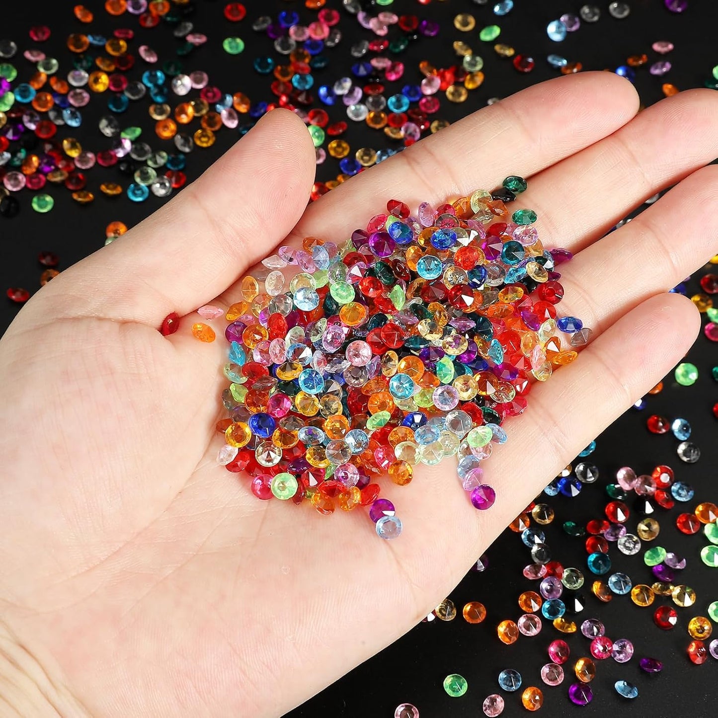 PATIKIL 10000 Pcs Wedding Table Scatter Confetti Crystals 4.5mm Acrylic Diamonds Vase Fillers Gems for Table Centerpiece Decorations Party Vase Beads, Light Brown