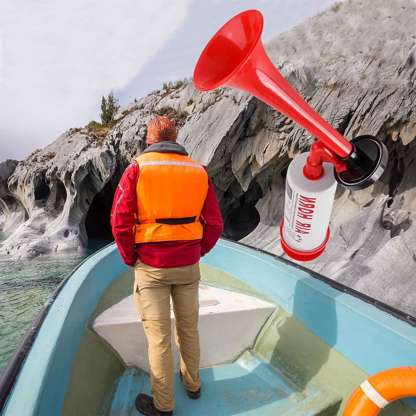 2Pcs Handheld Air Horn, Aluminum Portable Handheld Air Pump Horn, Loud Noise Maker Safety Horn for Boats Cars Sporting Events Camping Reusable Eco-Friendly (Handheld air horn 2pcs)