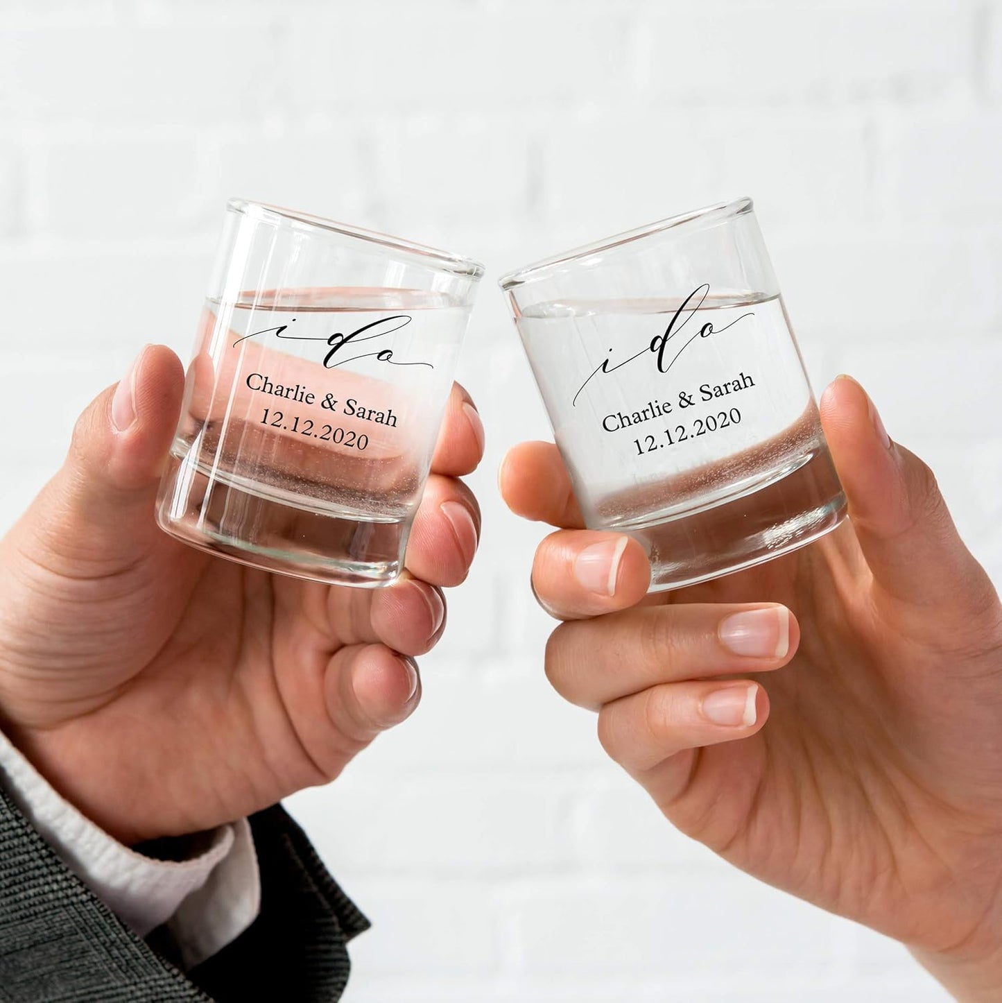 WEDDINGSTAR Personalized 2.75oz Shot Glass Customizable Full Color Print - 12 pack