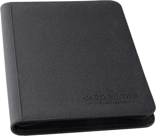 9 Pocket Card Binder, Premium Zip Trading Card Binder, 540 Double Sided Pocket PU Collection Binder, Collector Album, Card Folder for MTG, TCG, Sports Cards (Black)