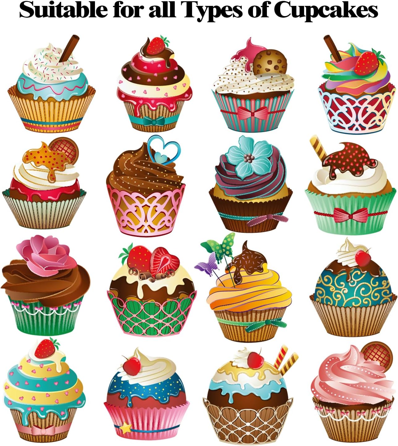 20 PCS 6.5 x 6.5 x 4 inch Paper, Cupcake Boxes with Inserts and Window Hold 4 Cupcakes, Bakery Boxes For Cupcakes Carrier, Cupcake Containers (Red-4 Holes)