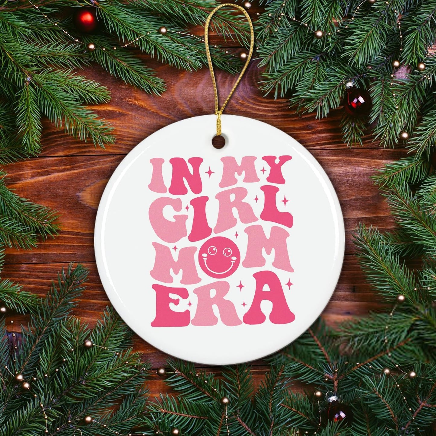 NewEleven Gifts for Girl Mom - Pregnancy Gifts, Gender Reveal Idea for Pregnant, Expecting Mother, Mama, Mom to Be, Mommy to Be, First Time Mama - Ceramic Christmas Ornaments