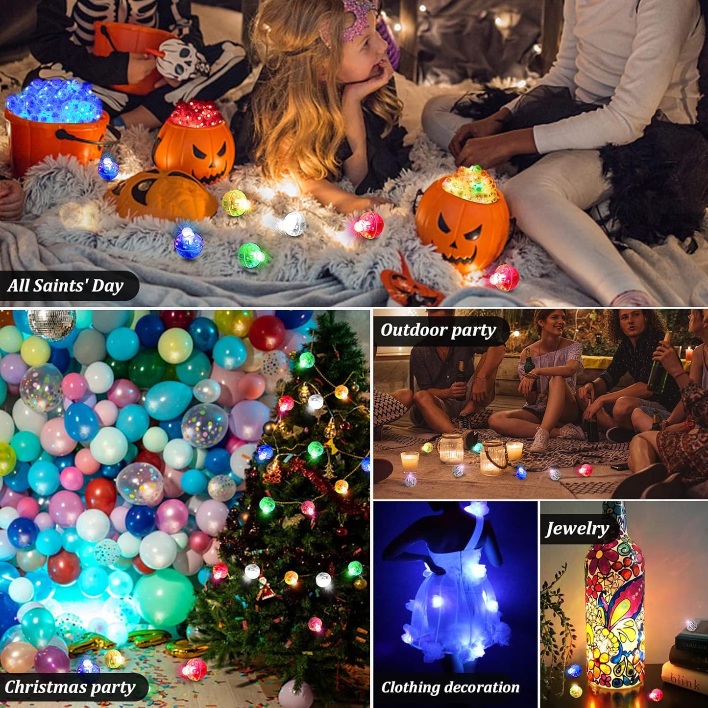 100PCs Mini Led Lights, Led Balloons Light up Balloons for Party Decorations Neon Party Lights for Paper Lantern Easter Eggs Birthday Party Wedding Halloween Christmas Decoration - Blinking Green